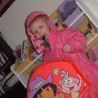 Brayden Trying On Mikayla's Coat
April 26, 2007